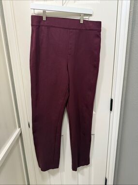 SPANX Maroon High-Waist Ankle Pants